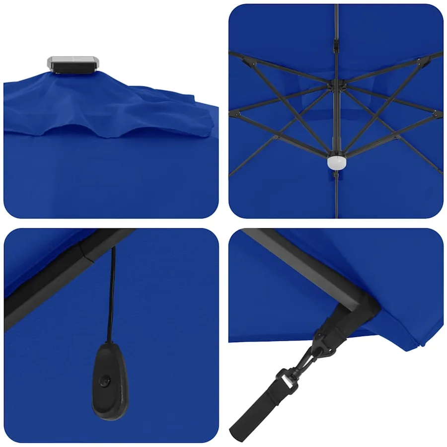 Parasol 351 x 250 x 253 cm Polyester et Aluminium Azur - 9