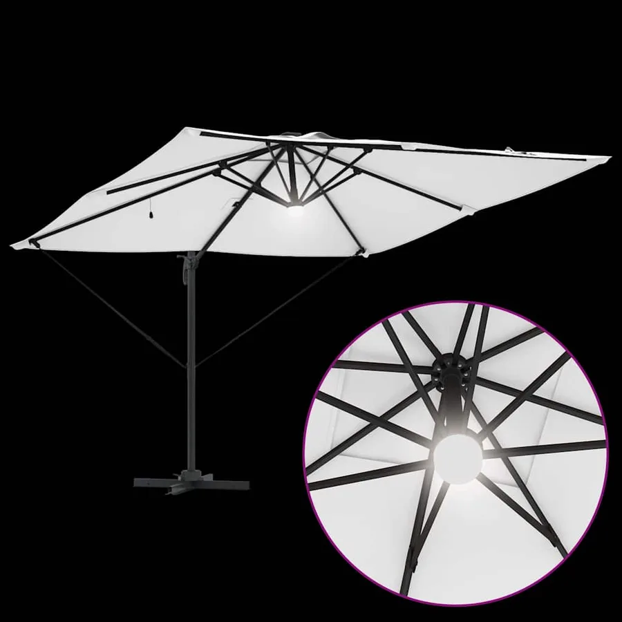 Parasol Roma Beige 286 x 284 x 270 cm Aluminium et polyester - 11