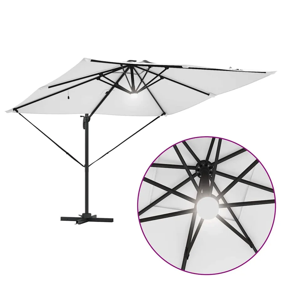 Parasol Roma Beige 286 x 284 x 270 cm Aluminium et polyester - 12