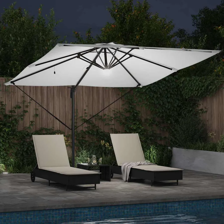 Parasol Roma Beige 286 x 284 x 270 cm Aluminium et polyester - 4