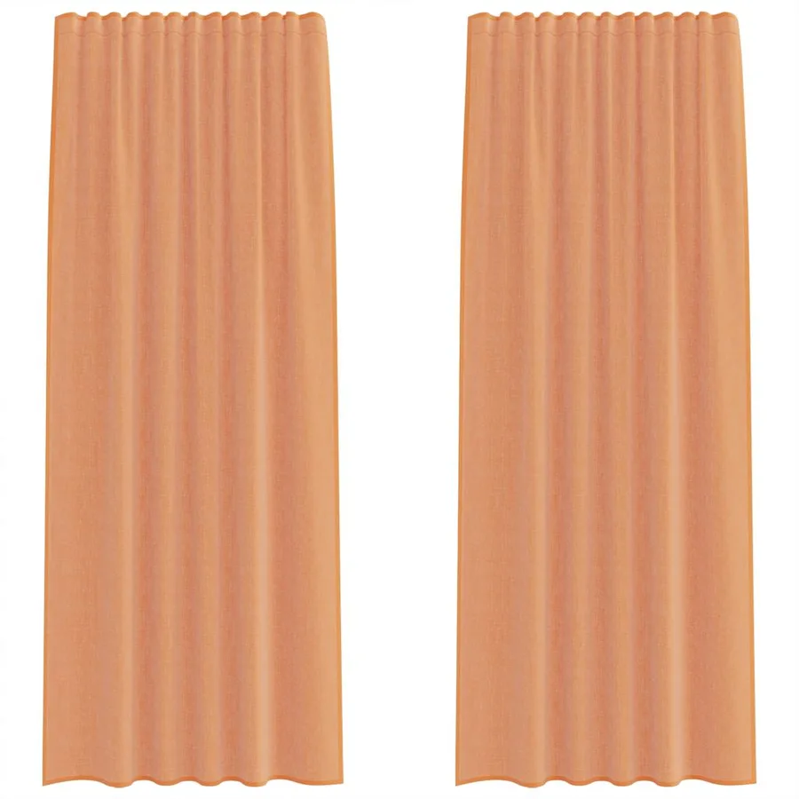 Rideaux en voile à œillets 2 pcs couleur terre cuite - 2