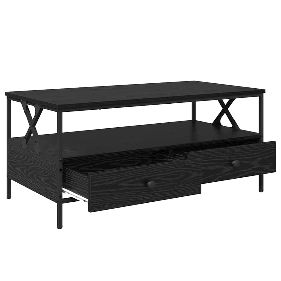 Table basse Chêne noir 100 x 51 x 45 cm Bois d'ingénierie - 5