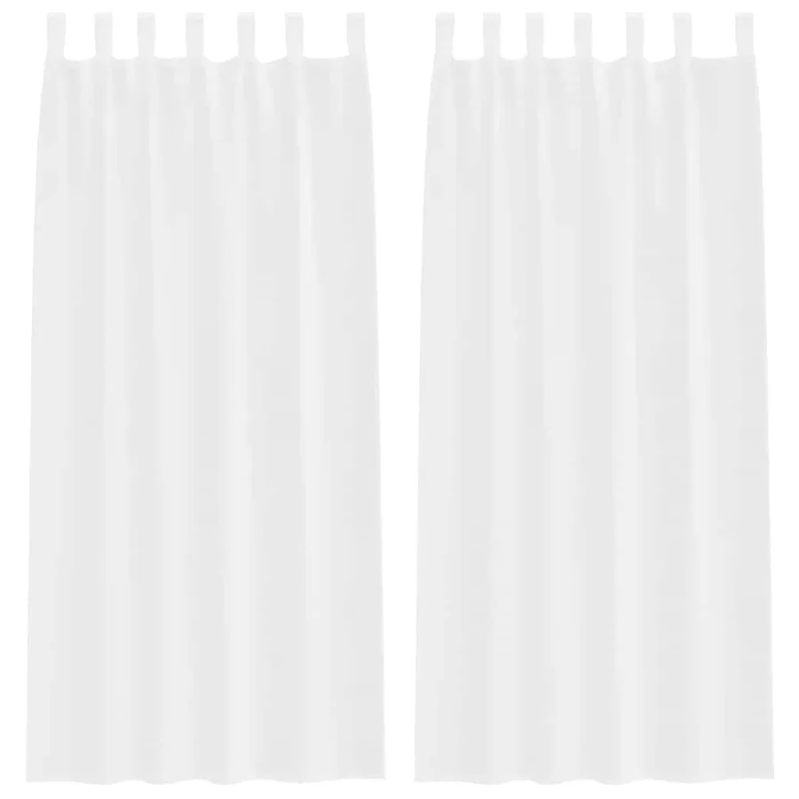 Rideau en Voile 2 pcs Blanc 245 x 140 cm Polyester - 2