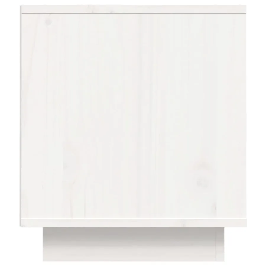 Meuble TV Blanc 80x35x40,5 cm Bois de pin massif - 8