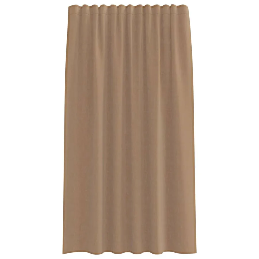 Rideaux en voile à œillets 2 pcs marron clair - 4