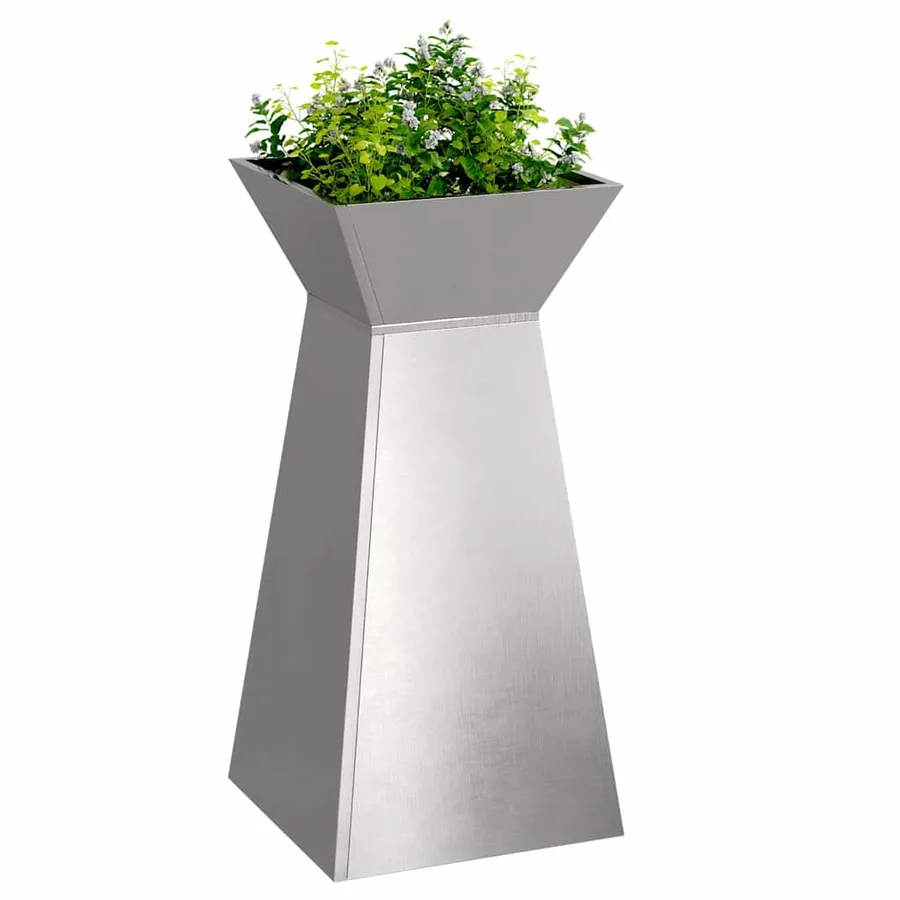 Jardinière à pilier Argent 35 x 35 x 73 cm Acier inoxydable - 3