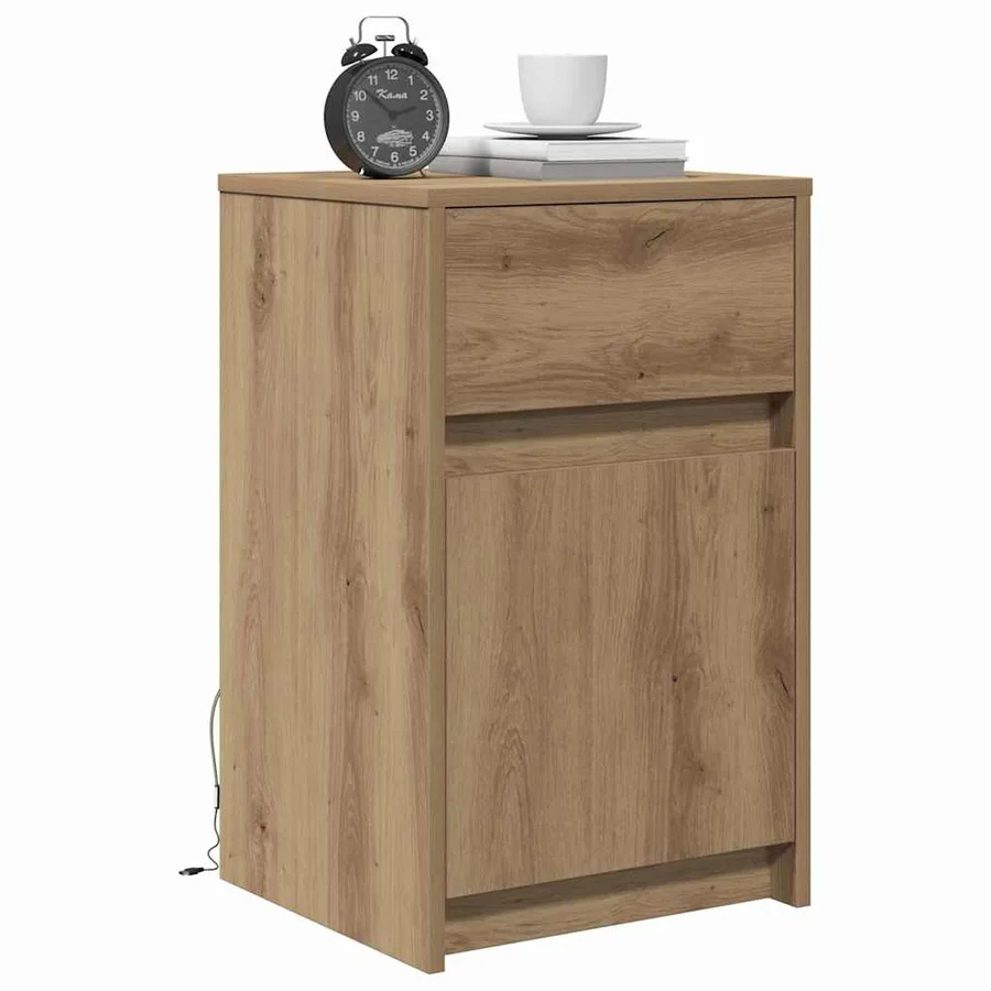 Armoire de chevet LED chêne artisanal 38 x 34 x 61 cm - 3