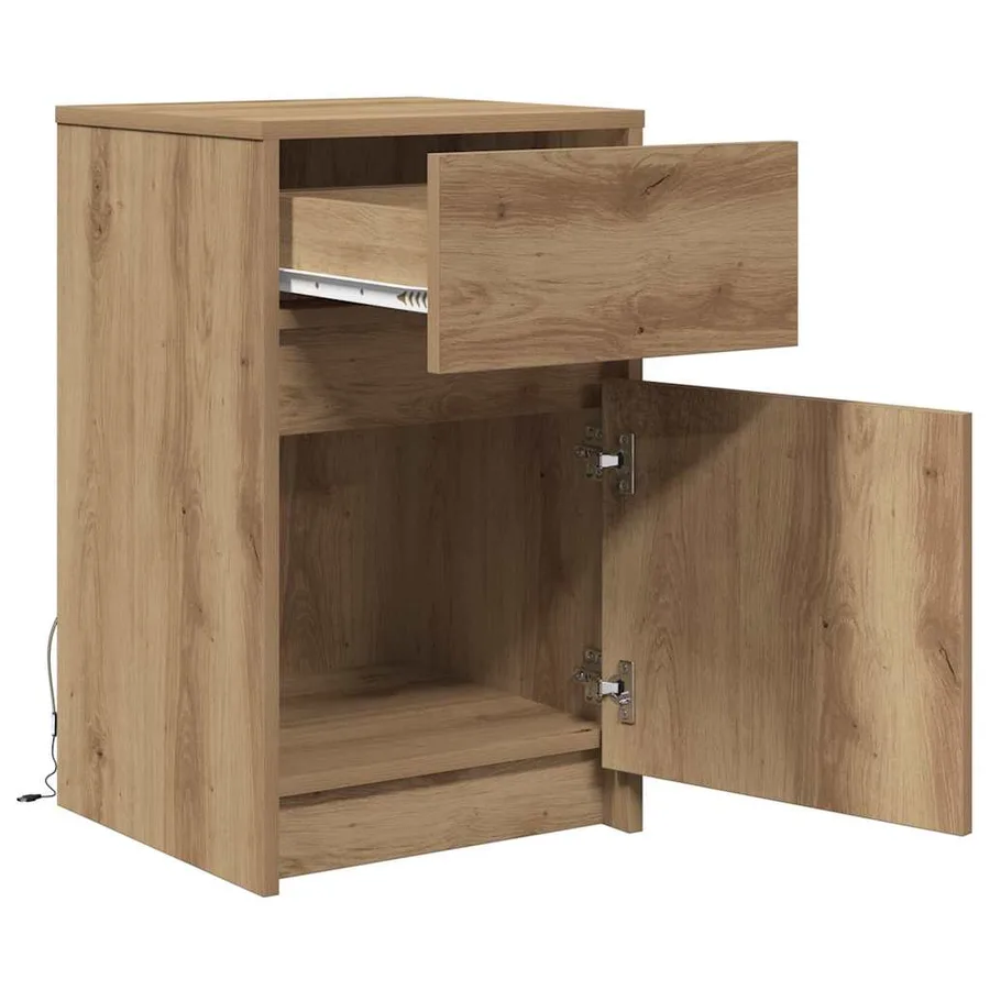Armoire de chevet LED chêne artisanal 38 x 34 x 61 cm - 5