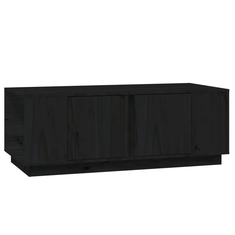 Table basse Noir 110x50x40 cm Bois massif de pin - 2