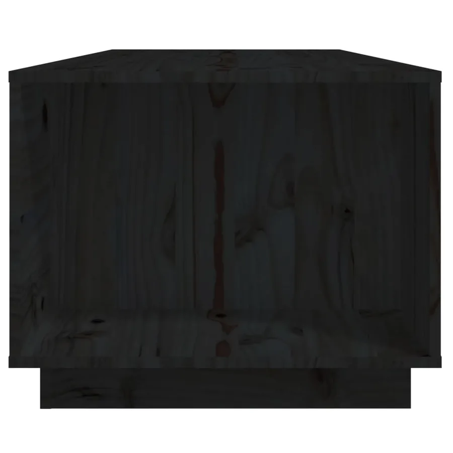 Table basse Noir 110x50x40 cm Bois massif de pin - 7