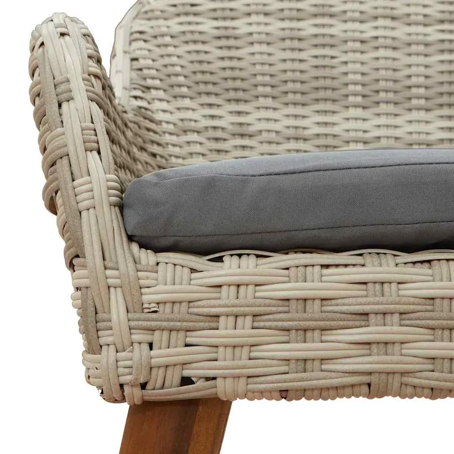 Ensemble de salle à manger pour jardin 9 pcs Gris clair - 10