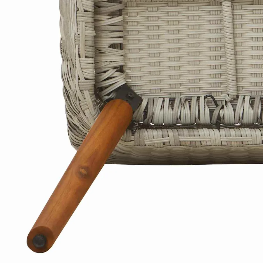 Ensemble de salle à manger pour jardin 9 pcs Gris clair - 9