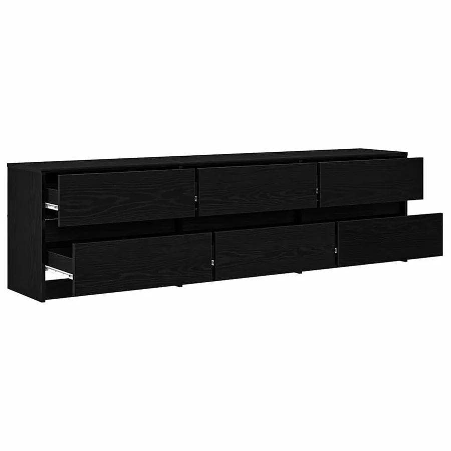 Unites TV 180 x 34 x 50 cm Chêne noir Bois d'ingénierie - 7