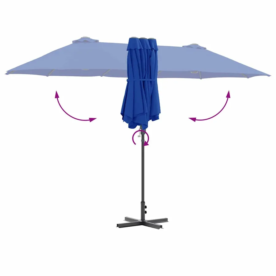 Parasol de jardin 370 x 197 x 239 cm Polyester et Aluminium - 10