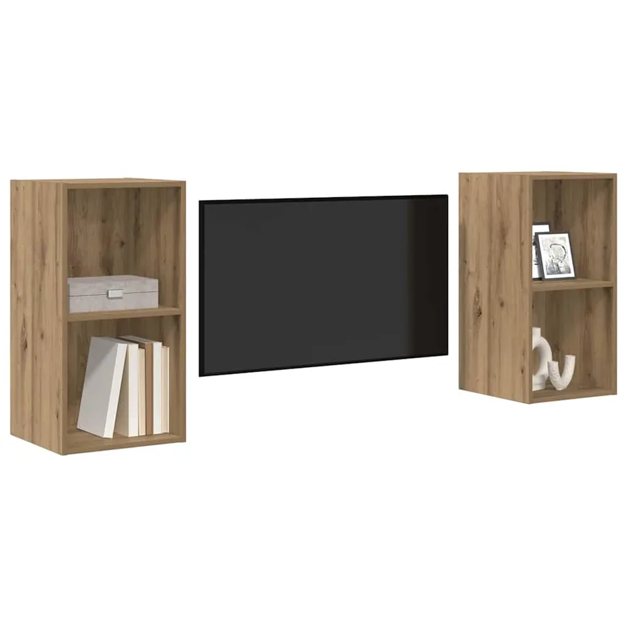 Ensemble meuble TV 2 pcs Chêne artisanal Bois d'ingénierie - 3