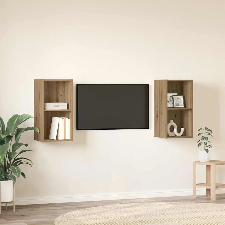 Ensemble meuble TV 2 pcs Chêne artisanal Bois d'ingénierie - 4