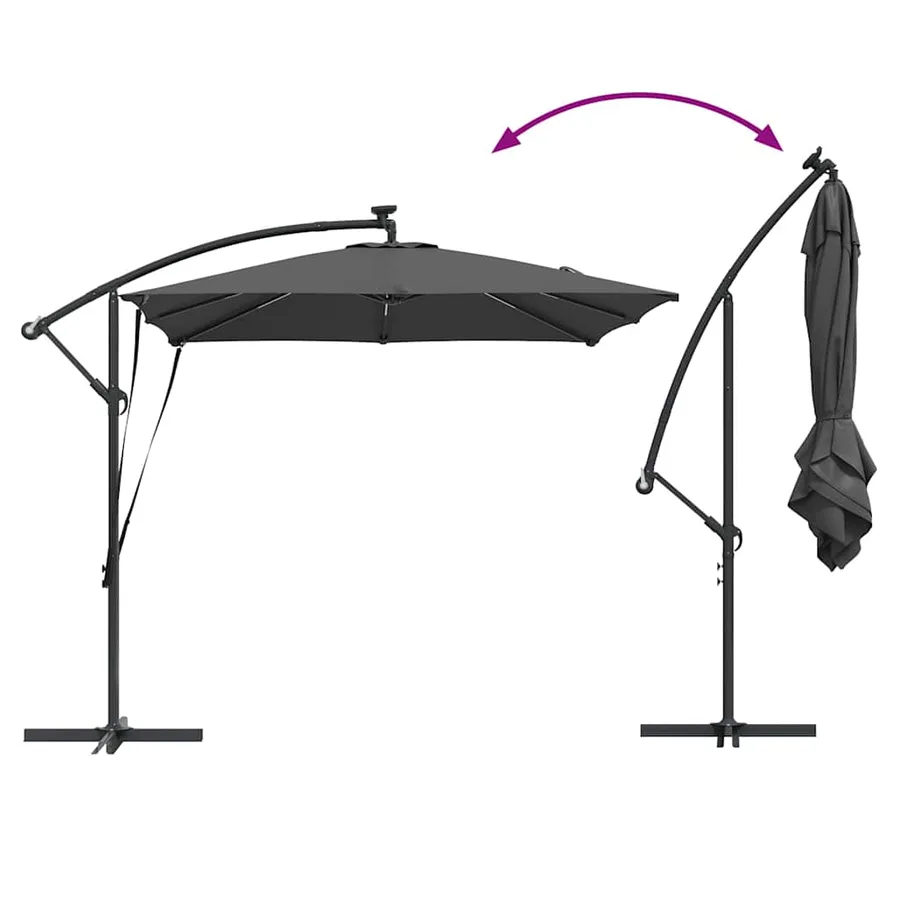 Parasol Anthracite 249 x 249 x 250 cm Polyester et Aluminium - 14