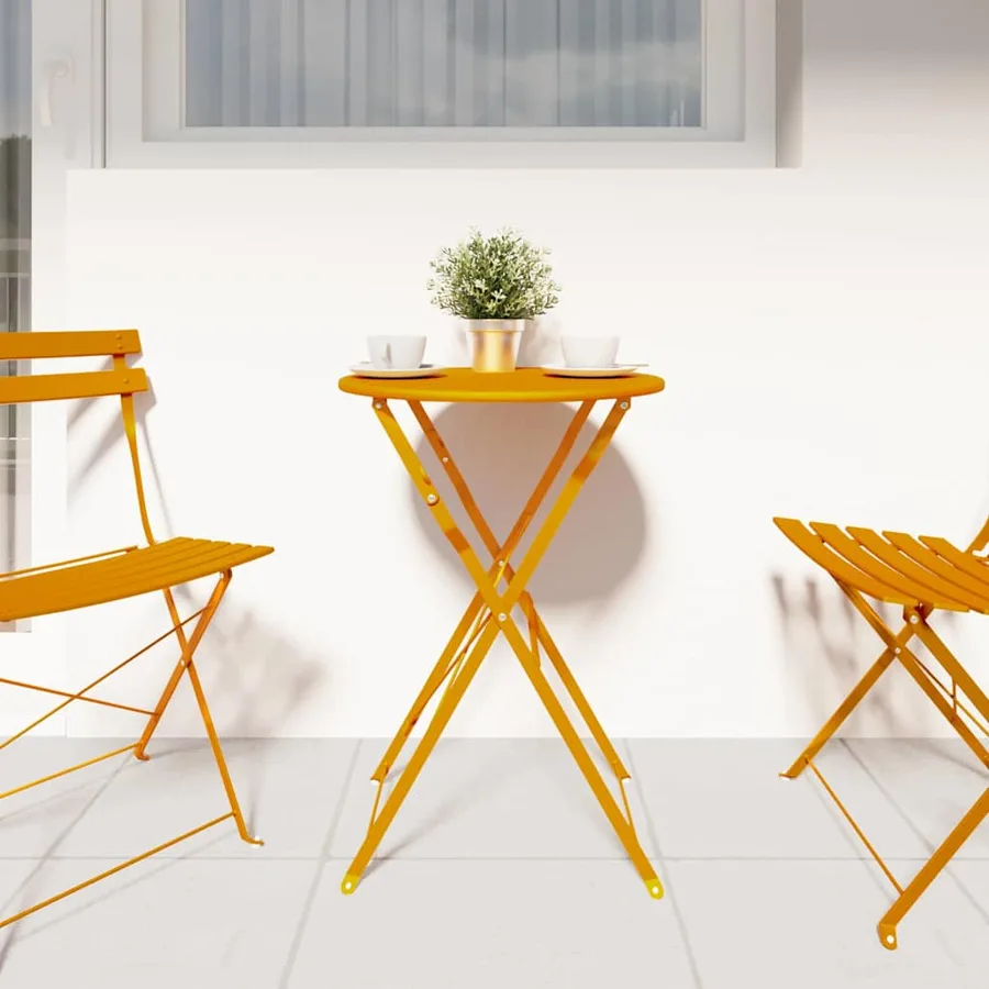 Table bistrot Moutarde Ø 50 x 71 cm Acier revêtu de poudre - 3