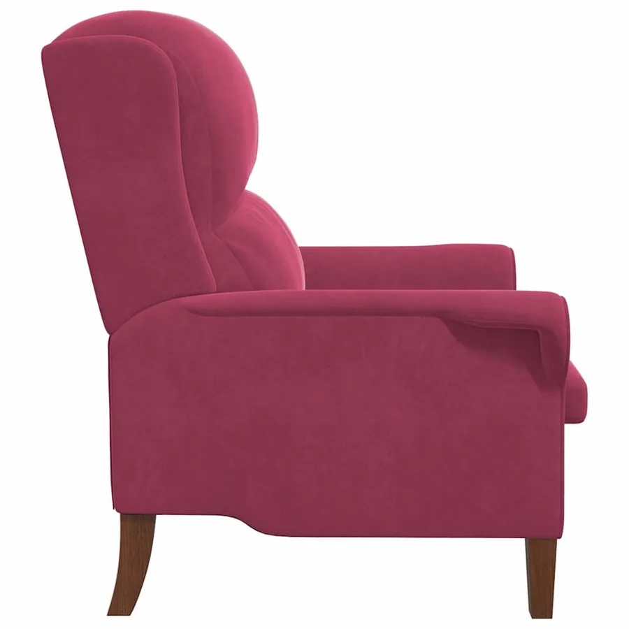 fauteuil Rouge bordeaux Velours - 5