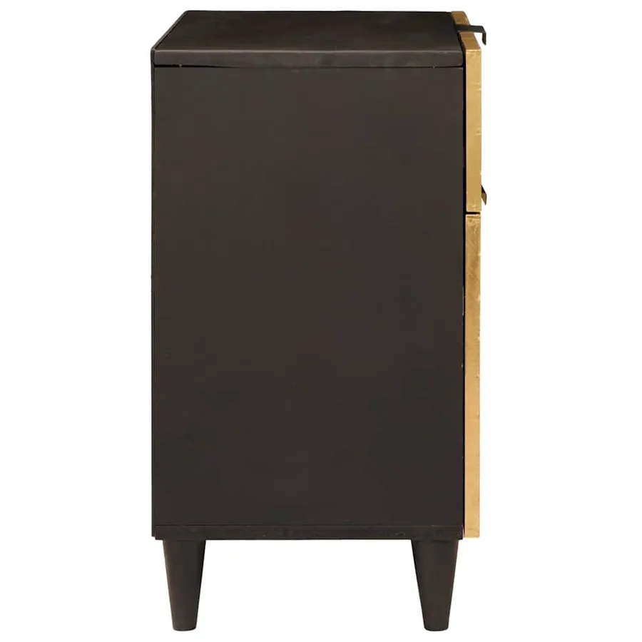Table de chevet Noir et or 50 x 33 x 60 cm Bois d'ingénierie - 4