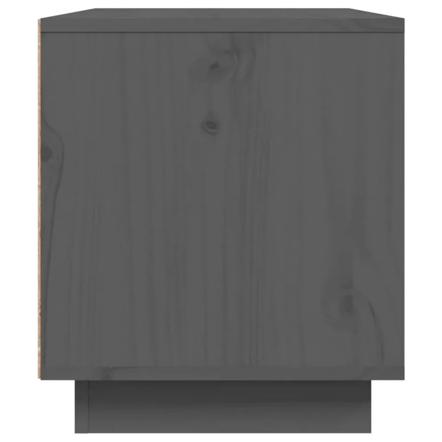 Meuble TV Gris 80x35x40,5 cm Bois de pin massif - 6