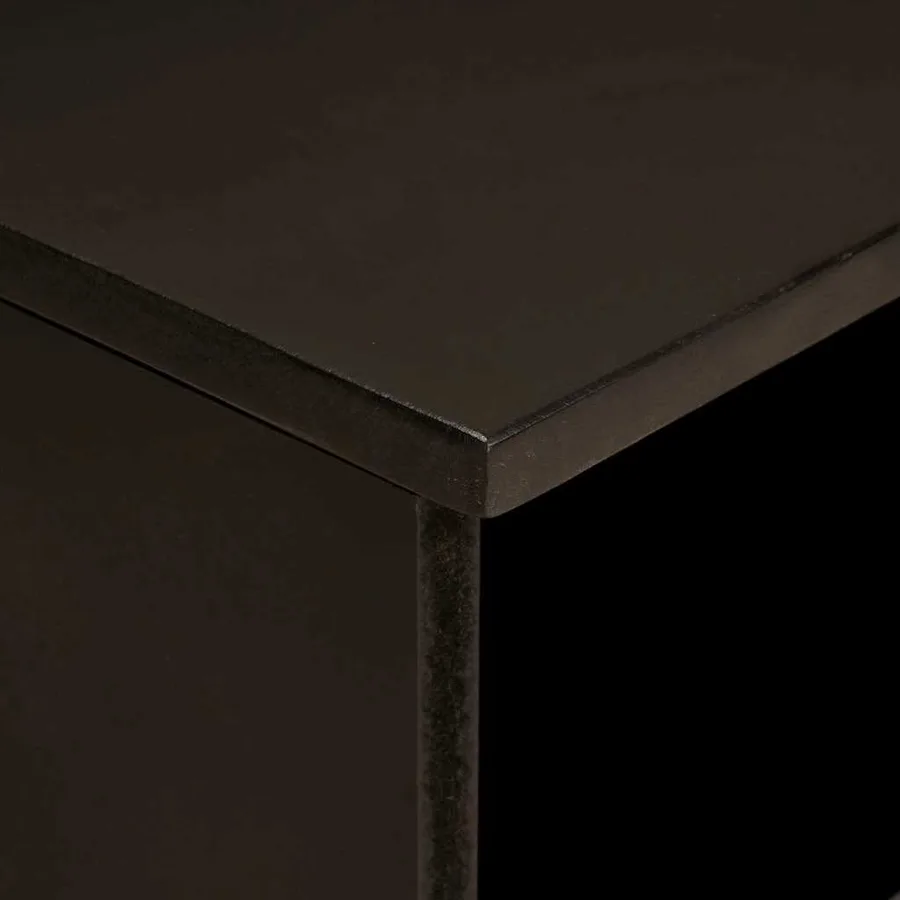 Meuble TV Noir et or 80 x 33 x 46 cm Bois d'ingénierie - 6