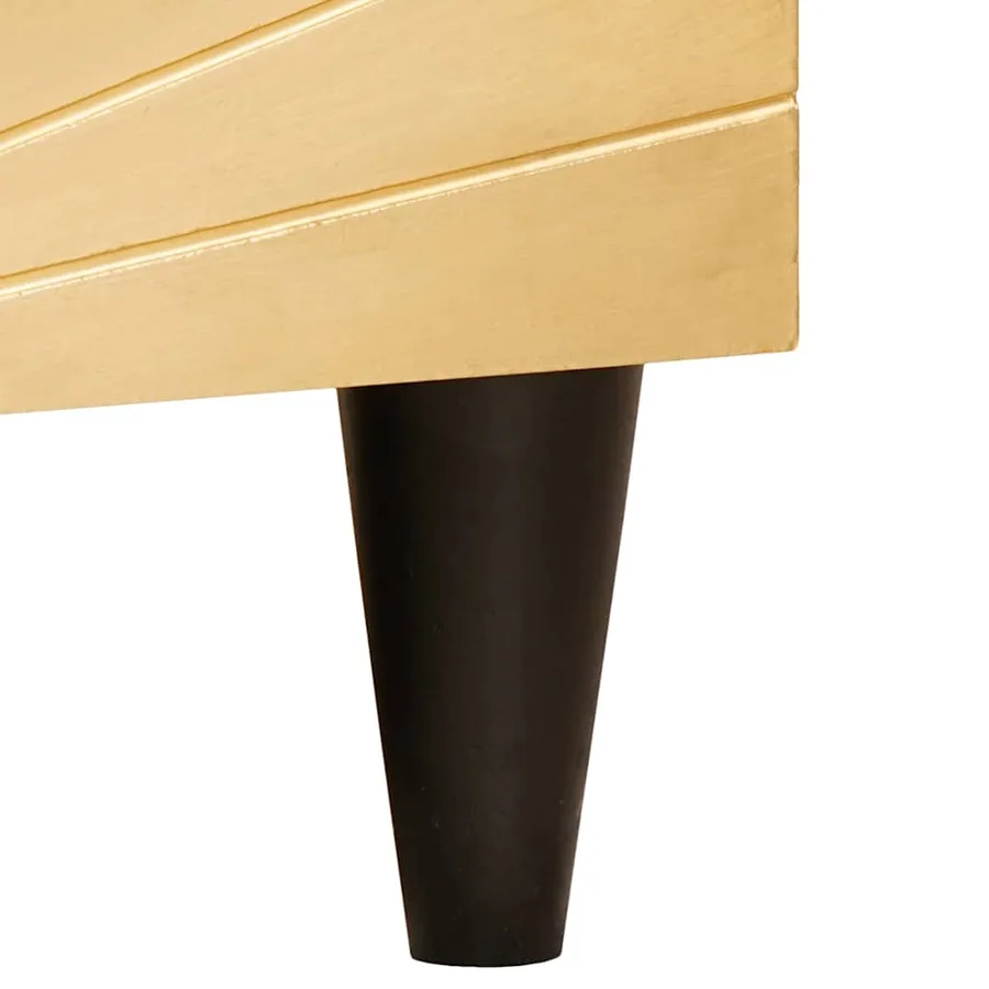 Meuble TV Noir et or 80 x 33 x 46 cm Bois d'ingénierie - 8