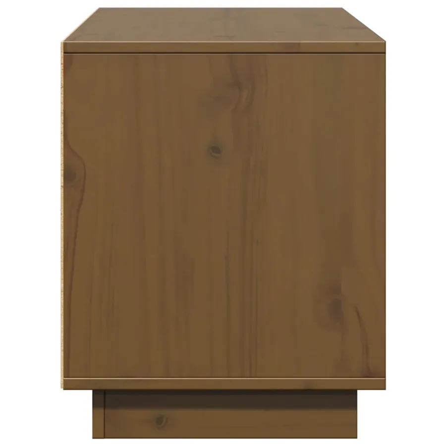 Meuble TV Marron miel 110,5x35x44 cm Bois de pin massif - 7