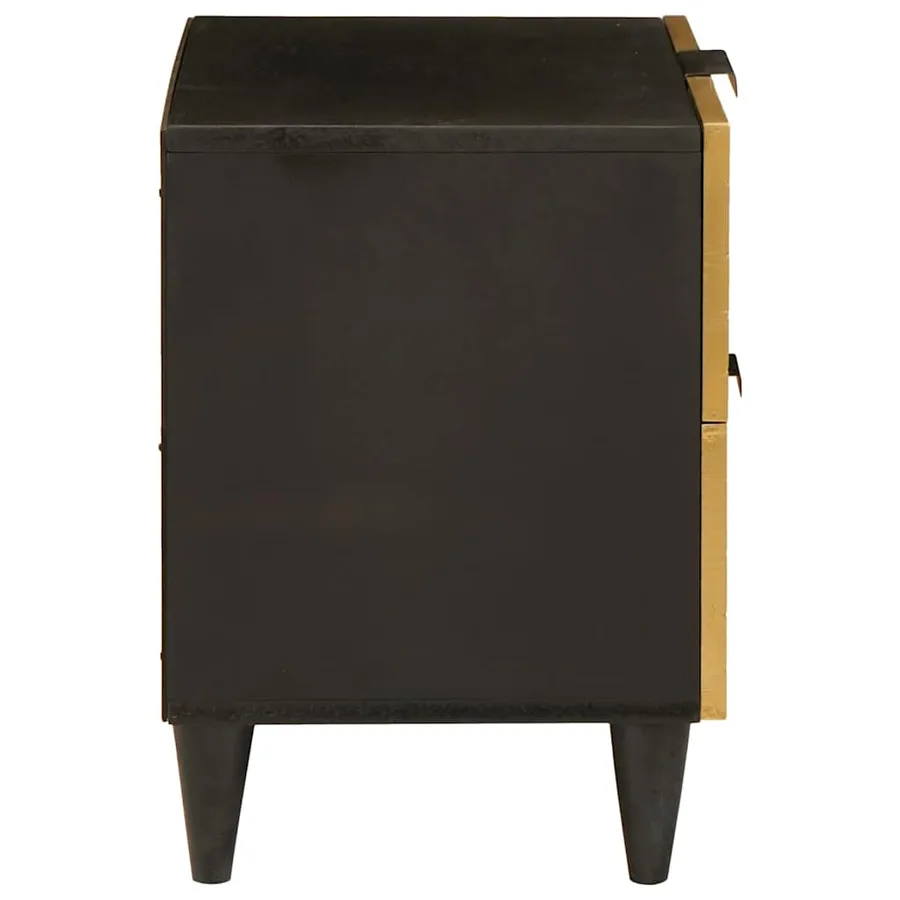 Table de chevet Noir et or 40 x 33 x 46 cm Bois d'ingénierie - 4