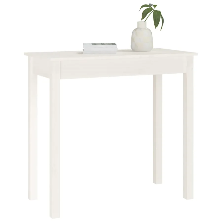 Table console Blanc 80x40x75 cm Bois massif de pin - 4