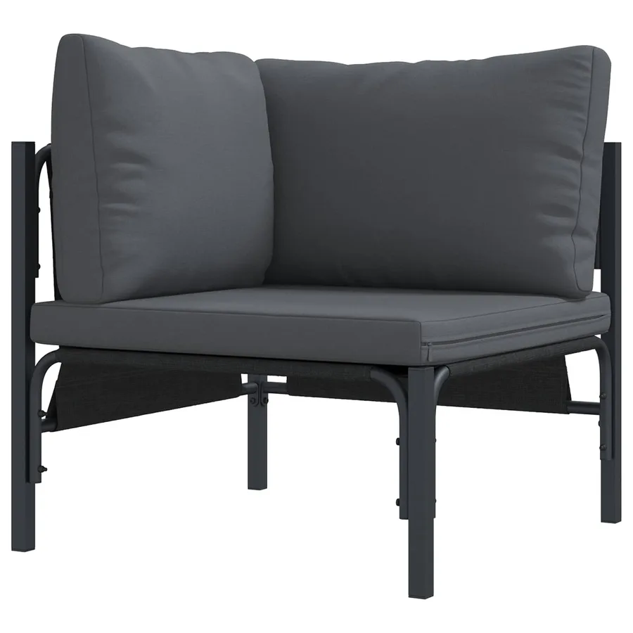Ensemble de canapé de jardin avec coussin 7 pcs Noir Acier - 6