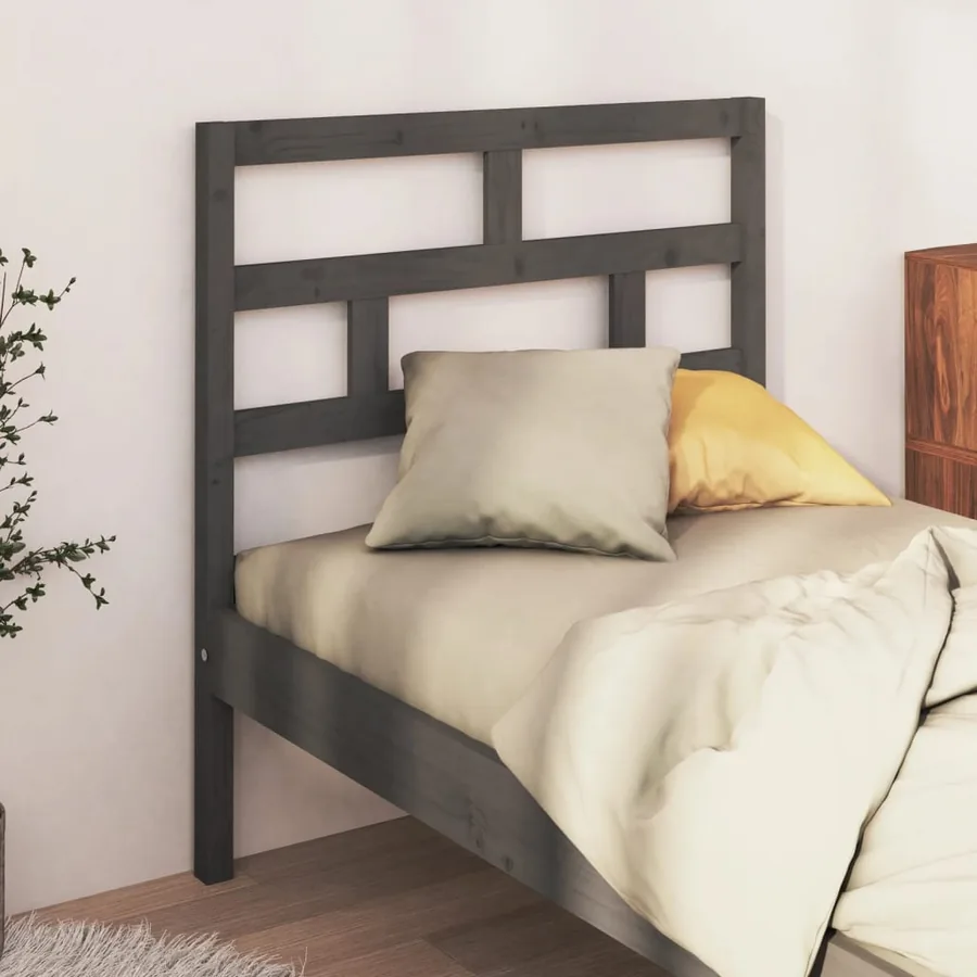 Tête de lit Gris 106x4x100 cm Bois massif de pin - 3