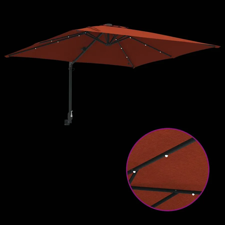 Parasol de jardin Terre cuite 248,5 x 247,5 x 160 cm - 9