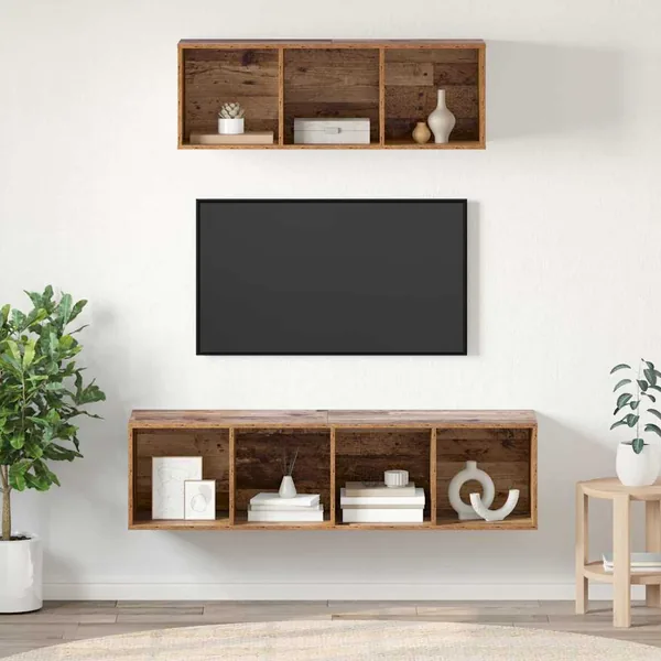 Ensemble meuble TV 2 pcs Bois Ancien Bois d'ingénierie