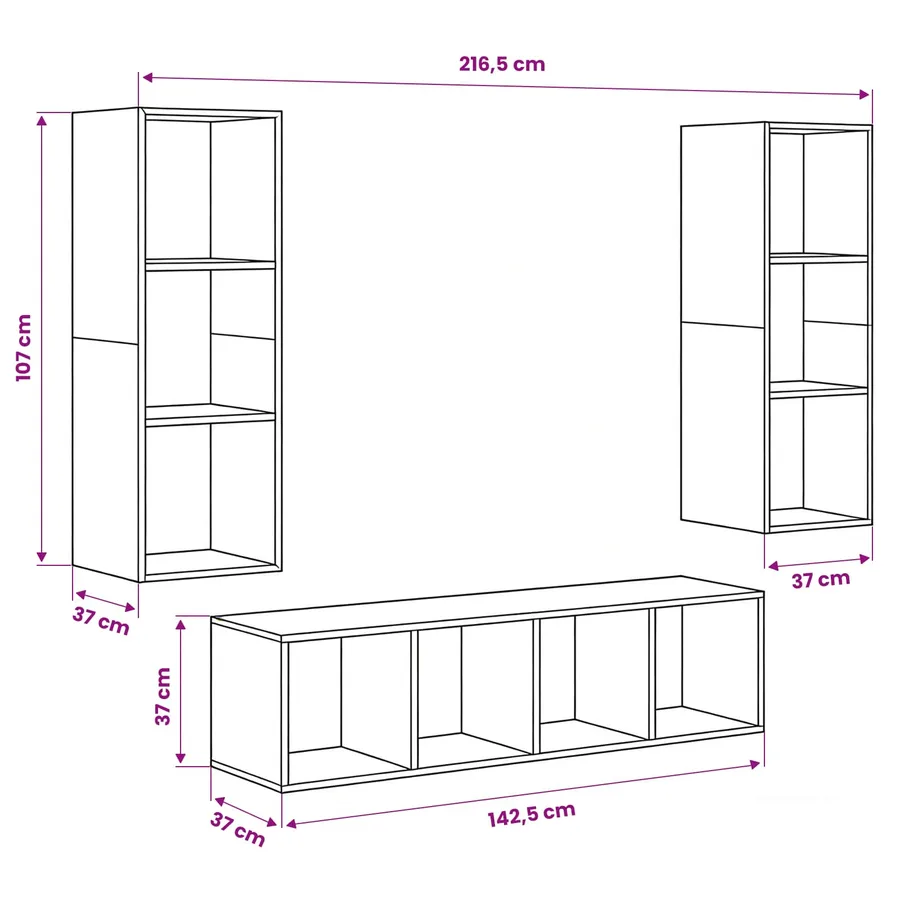 Ensemble meuble TV 3 pcs Bois Ancien Bois d'ingénierie - 8