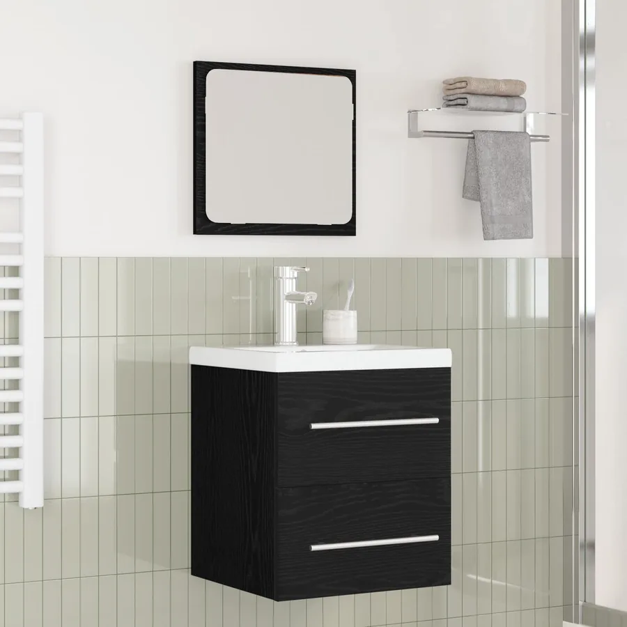 Ensemble de mobilier de salle de bain 2 pcs Chêne noir