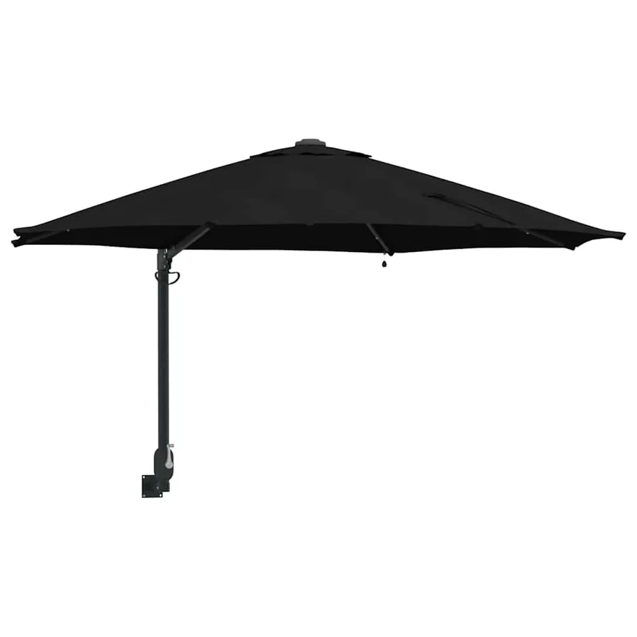 Parasol de jardin Noir 248 x 248 x 148 cm Polyester et Acier - 2