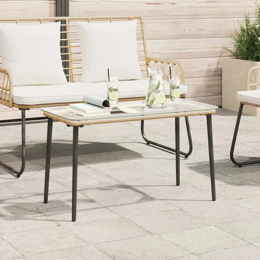 Table de Jardin Naturel 80 x 40 x 45 cm polyrotin - 3
