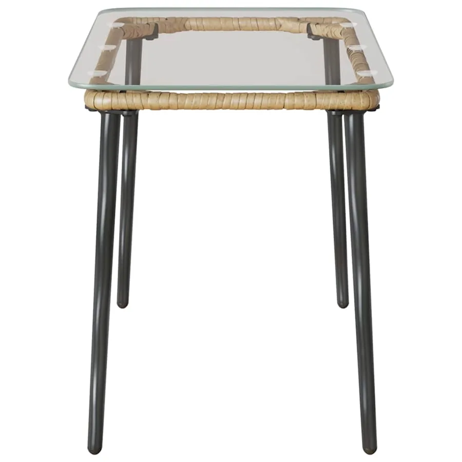 Table de Jardin Naturel 80 x 40 x 45 cm polyrotin - 5