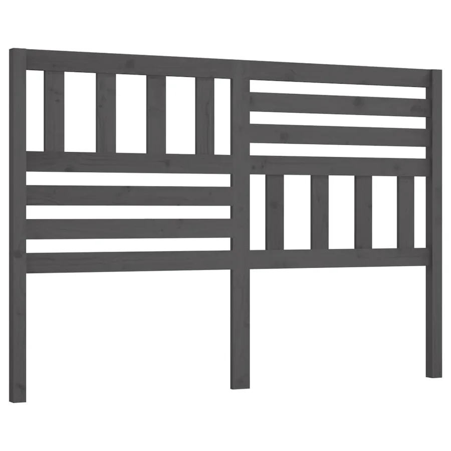 Tête de lit Gris 126x4x100 cm Bois massif de pin - 2