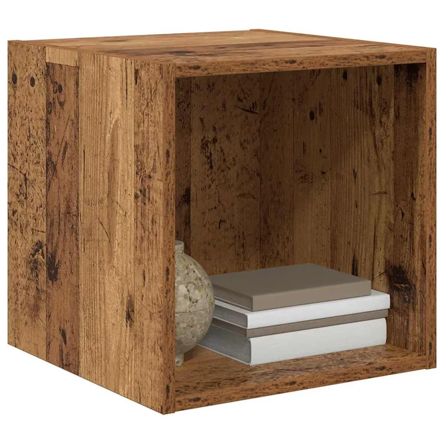 Meuble mural avec étagère 2 pcs Bois ancien 37 x 37 x 37 cm - 3
