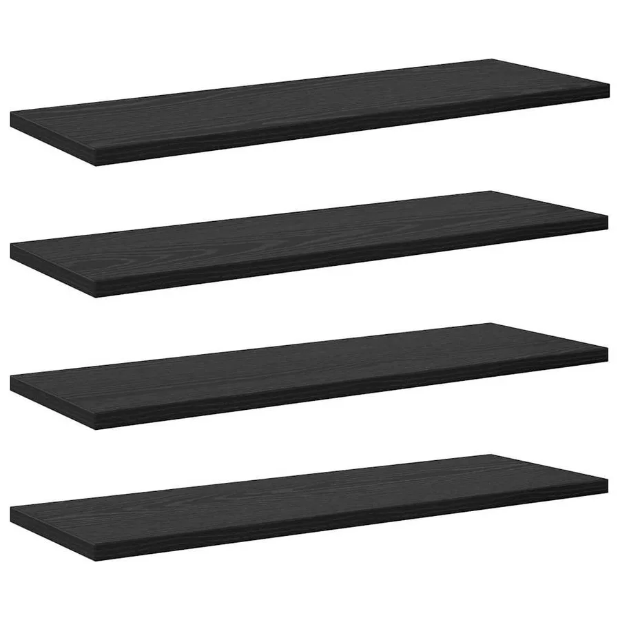 Étagère à livres 4 pcs Noir 60 x 20 x 1,5 cm Bois d'ingénierie - 2
