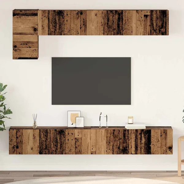 Ensemble meuble TV 5 pcs Bois Ancien Bois d'ingénierie