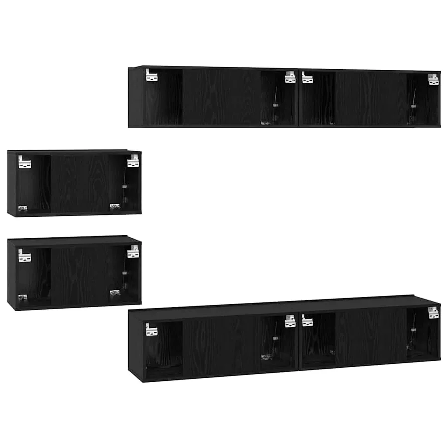 Ensemble meuble TV 6 pcs Chêne noir Bois d'ingénierie - 8