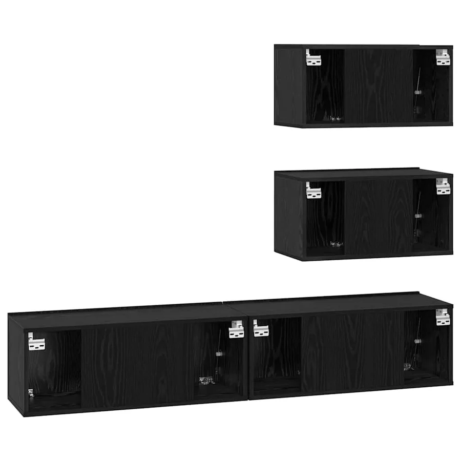 Ensemble meuble TV 4 pcs Chêne noir Bois d'ingénierie - 10