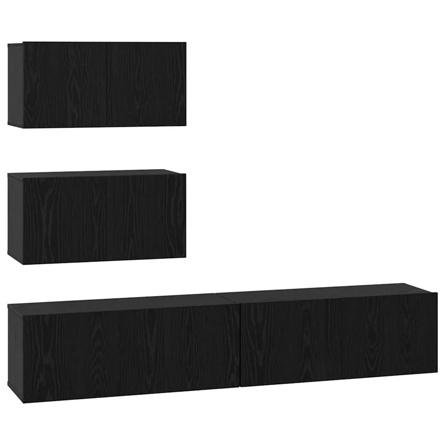 Ensemble meuble TV 4 pcs Chêne noir Bois d'ingénierie - 2