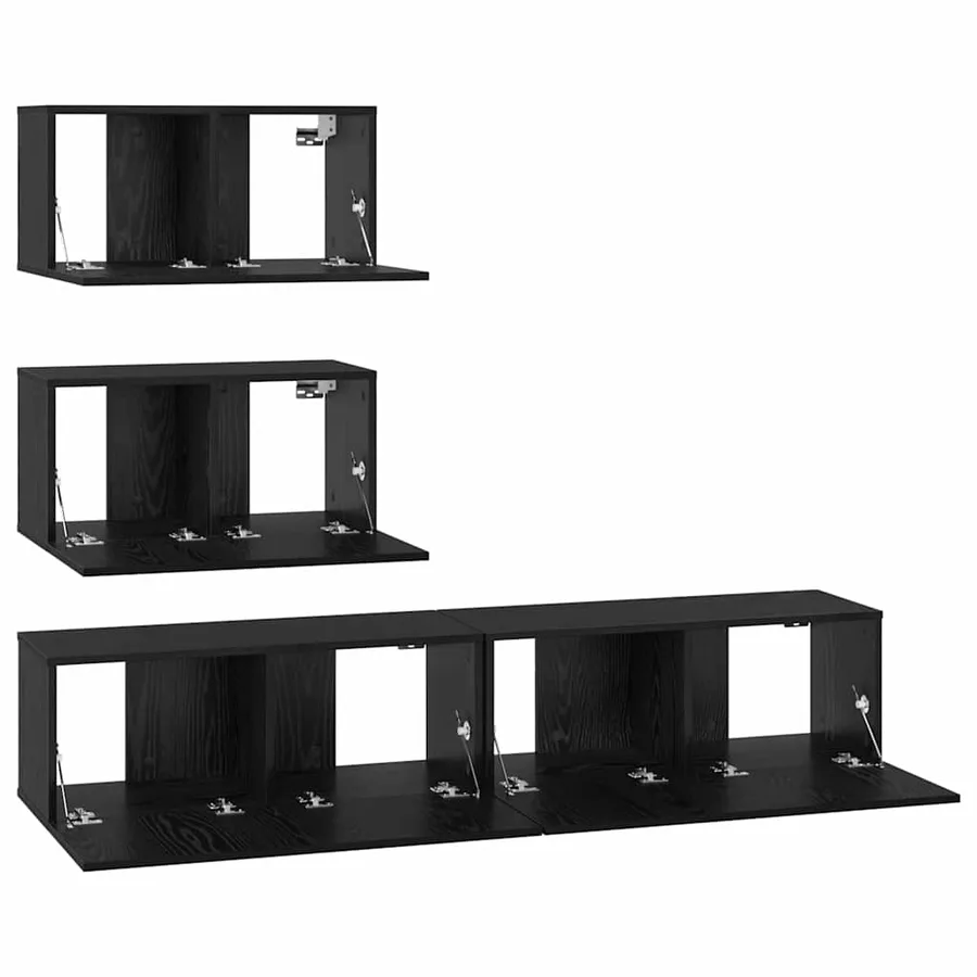 Ensemble meuble TV 4 pcs Chêne noir Bois d'ingénierie - 7