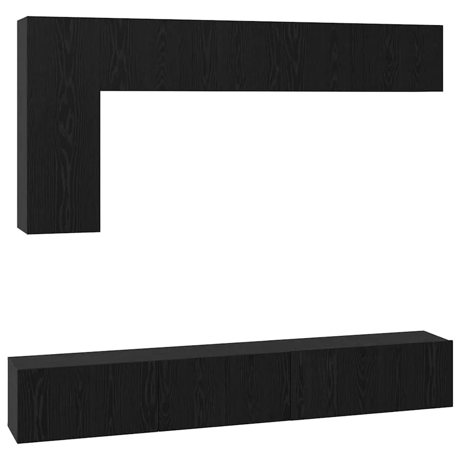 Ensemble meuble TV 6 pcs Chêne noir Bois d'ingénierie - 2