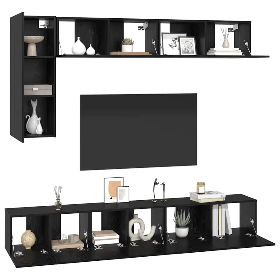Ensemble meuble TV 6 pcs Chêne noir Bois d'ingénierie - 3