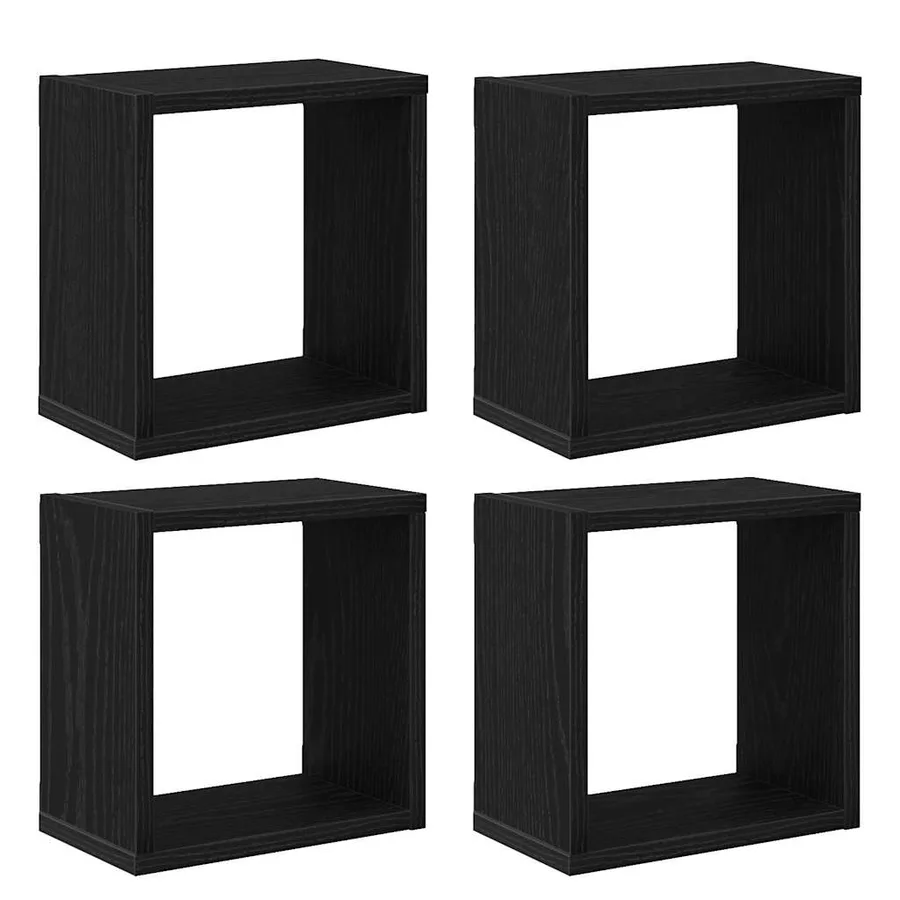 Étagères Murales 4 pcs Chêne noir Bois d'ingénierie - 2